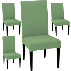 HOTKEI Pack of 4 Pista Elastic Stretchable Dining Table Chair Seat Cover Protector Slipcover for Dining Table Chair Covers Stretchable 1 Piece Set of 4 Seater, Polyester Blend