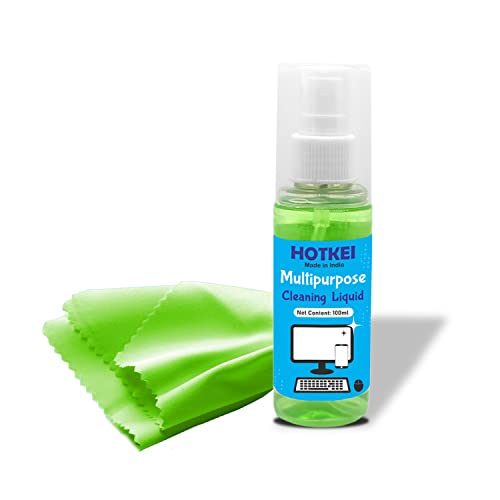 HOTKEI Pack of 3 Laptop Screen Cleaner Cleaning Spray kit for Laptop PC Computer Tablet Smart Phone Screen Digital Camera Lens Cleaning kit with Micro Fiber Cloth Per Bottle 100ml Blue Pink Green