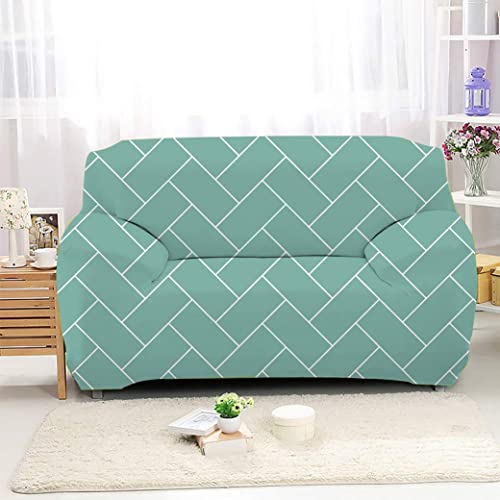 HOTKEI 2 Seater Brick Print Big Universal Polycotton Non-Slip Elastic Stretchable Washable Two seat Sofa Set Cover Protector for Sofa Stretchable Adjustable Cloth Makeover slipcovers