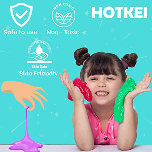 HOTKEI (Pack of 6 Galaxy Slime) Multicolor Fruit Scented Metallic DIY Magic Toy Slimy Glitter Slime Clay Gel Jelly Putty Set kit Toys for Boys Girls Kids Slime – 50 gm