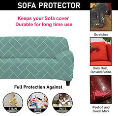 HOTKEI 2 Seater Brick Print Big Universal Polycotton Non-Slip Elastic Stretchable Washable Two seat Sofa Set Cover Protector for Sofa Stretchable Adjustable Cloth Makeover slipcovers