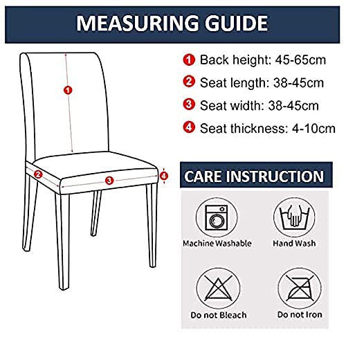 HOTKEI Pack of 6 Blue Diamond Printed Elastic Stretchable Dining Table Chair Cover Seat Cover Protector Slipcover for Dining Table Chair Covers Stretchable 1 Piece Set of 6 Seater