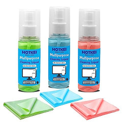 HOTKEI Pack of 3 Laptop Screen Cleaner Cleaning Spray kit for Laptop PC Computer Tablet Smart Phone Screen Digital Camera Lens Cleaning kit with Micro Fiber Cloth Per Bottle 100ml Blue Pink Green