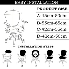HOTKEI (2 Piece Chair Cover-Pack of 4 Abstract Print Stretchable Elastic Removable Washable Office Computer Desk Executive Rotating Chair Seat Covers Slipcover Protector for Office Computer Chair