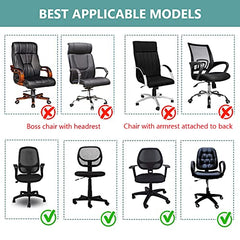 HOTKEI Camel Brown 2 Piece Office Chair Cover Pack of 1 Stretchable Elastic Polyester Blend Removable Washable Office Computer Desk Executive Rotating Chair Seat Covers Slipcover Protector