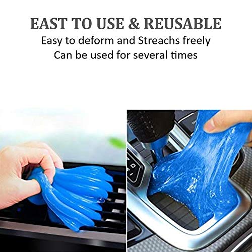 HOTKEI (Big Size - Pack of 2) Aqua Scented Multipurpose Car Interior Ac Vent Keyboard Laptop Dust Cleaning Cleaner Kit Slime Gel Jelly for Car Dashboard Keyboard Computer Electronics Gadgets (200gm)