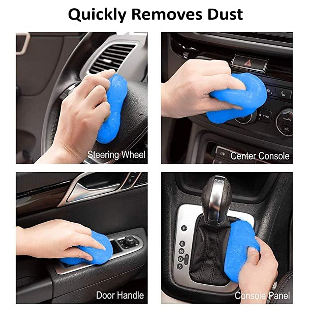 HOTKEI (Pack of 5) Lemon Scented Multipurpose Car Interior Ac Vent Keyboard Laptop Dust Cleaning Cleaner Kit Slime Gel Jelly for Car Dashboard Keyboard Computer Electronics Gadgets