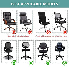 HOTKEI 2Pcs Chair Cover Pack of 2 Red Floral Print Stretchable Elastic Removable Washable Office Chair Cover Desk Executive Rotating Chair Seat Cover Slipcover Protector for Office Computer Chair